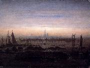 Caspar David Friedrich Greifswald in Moonlight china oil painting artist